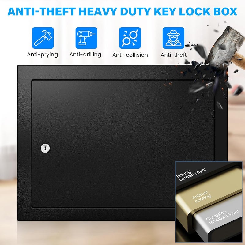 Oepmoc 75 Keys Key Lock Box, Anti-Theft Key Cabinet with Key Tags, Key Organizer Wall Mount for Car Garage House Rental Office Business - Image 3
